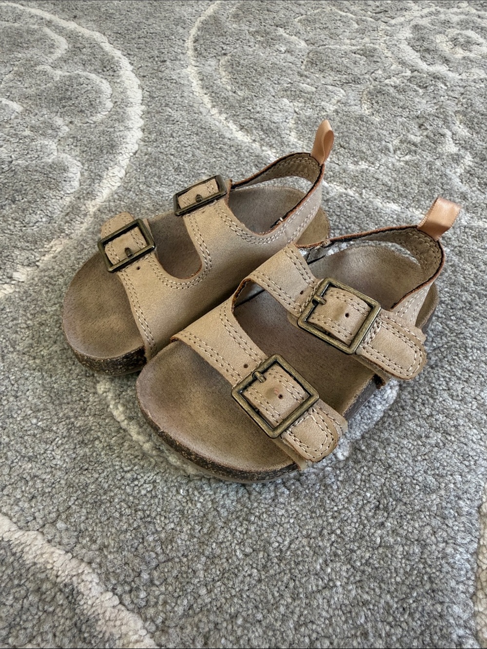 OshKosh B'gosh Tan Double-Buckle Kids Sandals